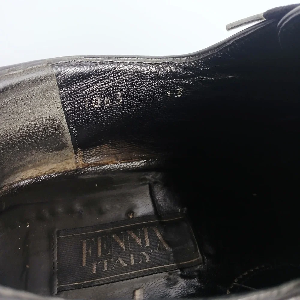 Fennix Italy Mens Alligator Dress Shoes Black Square Toe Size 13